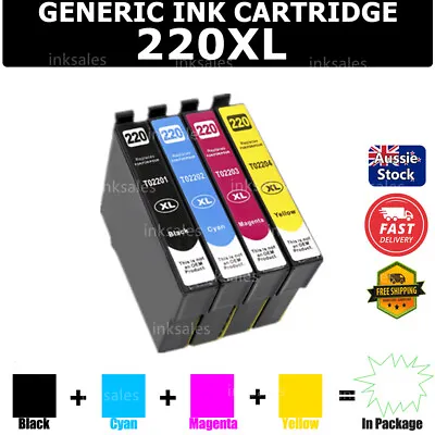 $45.40 • Buy Generic Ink Cartridge 220XL 220 For Epson WF2630 WF2650 WF2750 XP220 XP420 XP424