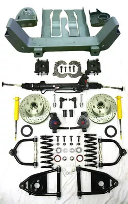 1964 1970 Ford Mercury Mustang II Power Front End Suspension Kit 2  Drop Slotted • $1695.87