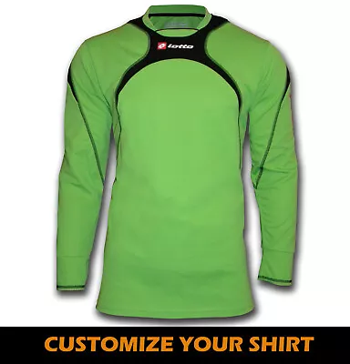 Lotto Adult Size Soccer Football Goalkeeper Shirt Green Black  • £14.99