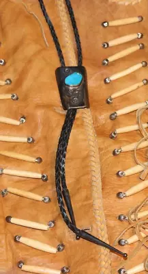 Vintage Sterling Native American Turquoise Bolo Tie • $99.99