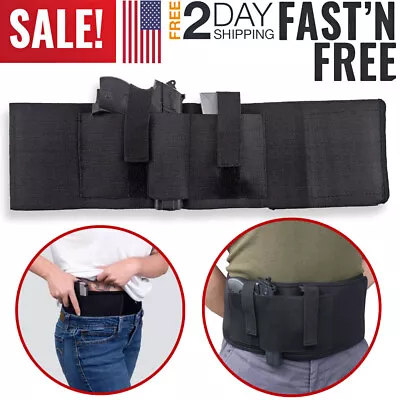 Belly Band Pistol Holster Tactical Concealed Carry Hand Gun Waist Belt Women Men • $9.99