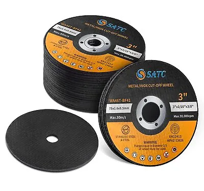 50 Pack 3 X1/16 X3/8  Cut-off Wheel 3 Inch Metal & Stainless Steel Cutting Discs • $29.99