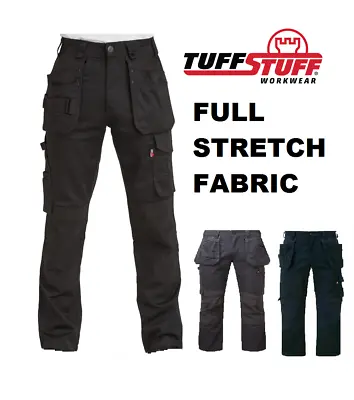 Mens Stretch Trouser Slim-fit Work Proflex Holster & Knee Pad Pockets NEW 28-48 • £24.90