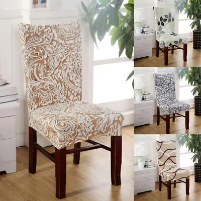 Printed Dining Chair Cover Spandex Removable Chair Protector Slipcover Home • $16.90