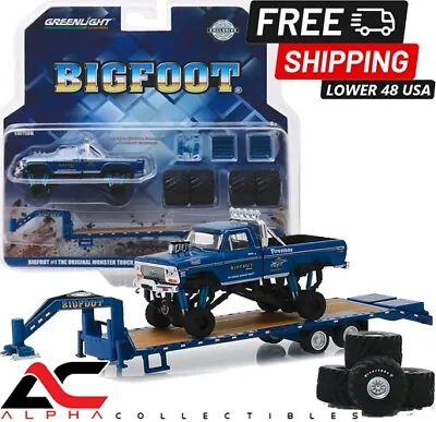 Greenlight 30054 1:64 1974 Ford F-250 Bigfoot #1 Monster Truck Gooseneck Trailer • $19.95