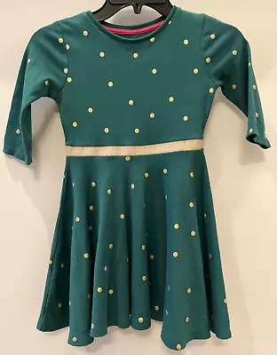 MINI BODEN Ballerina Dress - Green / Gold - POLKA DOT - SIZE 5/6 Youth • $17.99