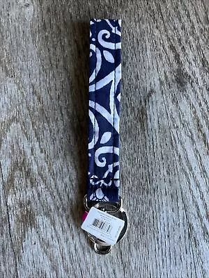 Vera Bradley Wristlet Keychain Steel Blue Medallion Navy • $16.99