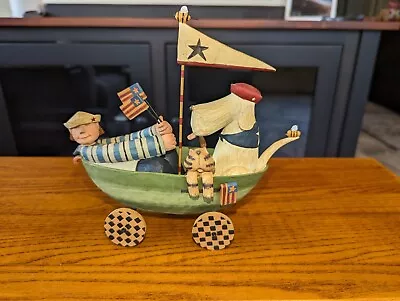 Williraye Studio WW7769 SS Watermelon. Boat On Wheels With Passenger Cat & Dog. • $30