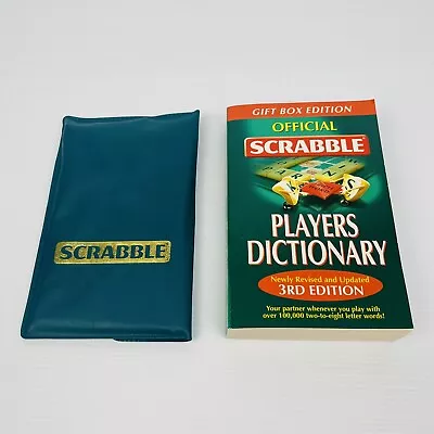 SCRABBLE Magnetic Pocket Travel Board Game Edition + Pouch And Dictionary 2001 • £31.25