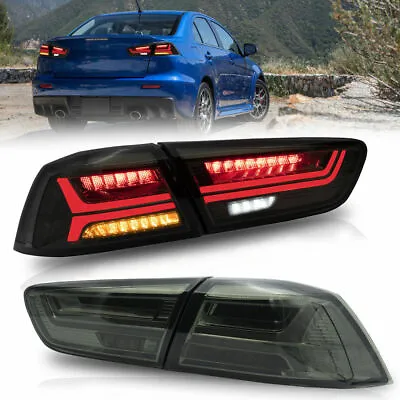 LED Tail Lights Smoked Sequential Lamps For 2008-2020 Mitsubishi Lancer EVO L+R • $299.99