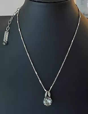 MARIANA Pendant Crystal Smoky Quartz Color AB Chain Necklace Silver Tone • $28