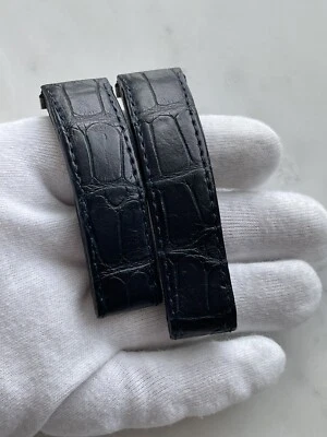 $495 • Buy Cartier Roadster 2510 Model 19mm Navy Blue Crocodile Watch Strap
