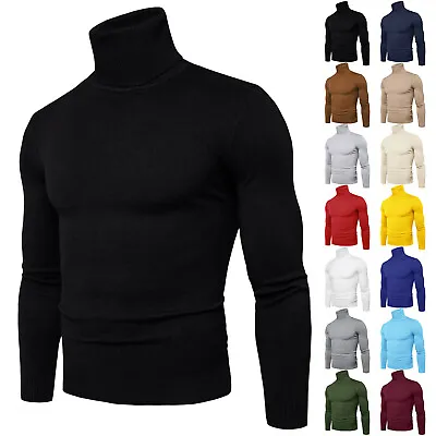 Men Casual Slim Fit Basic Tops Warm Knitted Thermal Turtleneck Pullover Sweater1 • $27.10