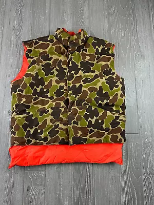 Cabelas Hunting Outdoor Gear Vest Reversable Camo/Orange Large Vintage Vest • $32.29