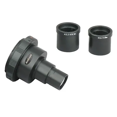 AmScope Canon SLR/DSLR Camera Microscope Adapter 2X Magnification W 2 Adapters • $129.99