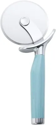 KitchenAid Stainless Steel Blade PIZZA WHEEL Cutter W/ Finger Guard ~ Aqua Sky • $18.55