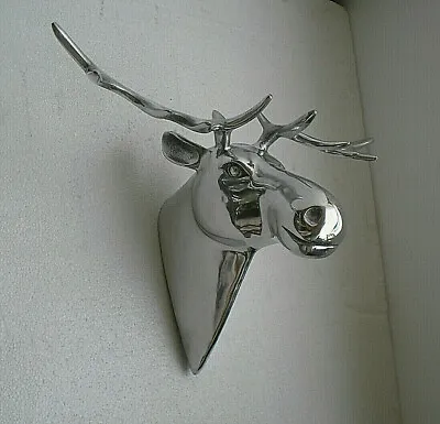 Large Metal Wall Mount Moose Head Animal Statue 21x15 Inches • $199