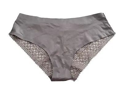 Victorias Secret Nwt Lace Back Smooth Front Taupe Hiphugger Panty Large L • $14.44