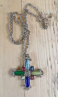 Vintage Scottish Celtic Crucifix Cross Design Pendant Necklace. Signed Jem • £15