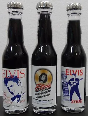 Set Of 3 PEPSI Cola ELVIS 1999 Miniature Bottles 'Artist Of The Century'ORIGINAL • $15