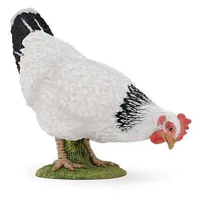 PAPO Farmyard Friends Pecking White Hen Toy Figure White (51160) • £5.97