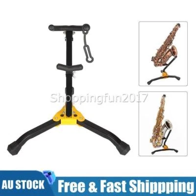 Portable Alto Tenor Sax Saxophone Tripod Stand Holder Folding Tool Black NEW • $22.06