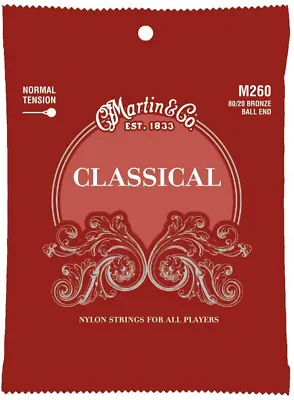 Martin Guitar Classical M260 Nylon Normal Normal 80/20 Ball End  • $16.97