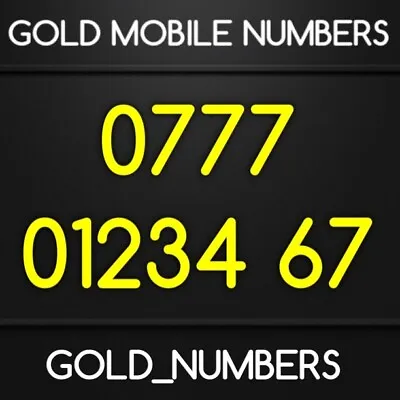 £400 • Buy Gold 0777 Vip Mobile Easy Golden Mobile Number 07770123467
