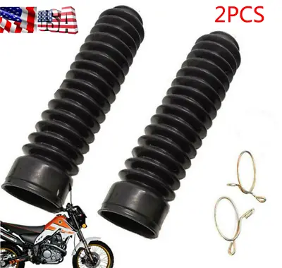 $14.59 • Buy Universal Motorcycle Front Fork Dust Cover Shock Damping Gaiters Boots Protector