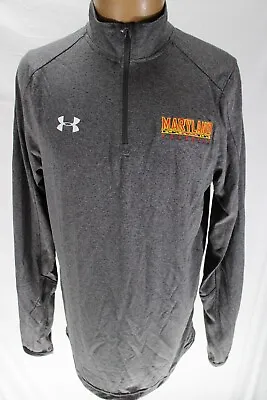 Under Armour Maryland Lacrosse Pullover Mens Small Gray 1/4 Zip Long Sleeve • $42.95
