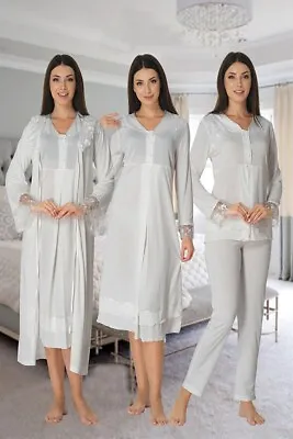 LohusaHamile 2426 Maternity Pajamas Labor Nursing Delivery Hospital Gown Wt Robe • £80.65