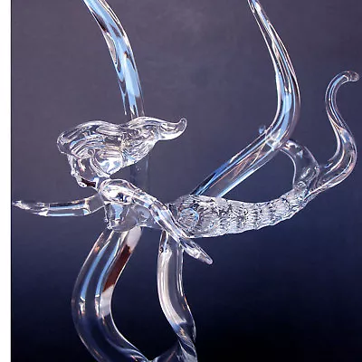 Mermaid Figurine Sculpture Blown Glass Marble Crystal • $227.50