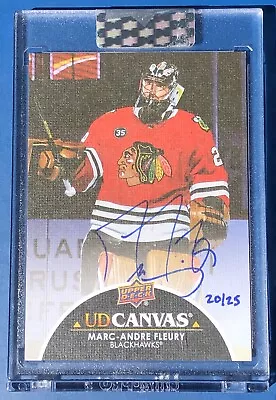 2021-22 UD Clear Cut Marc-Andre Fleury UD Canvas Auto Blackhawks /25 SP • $120