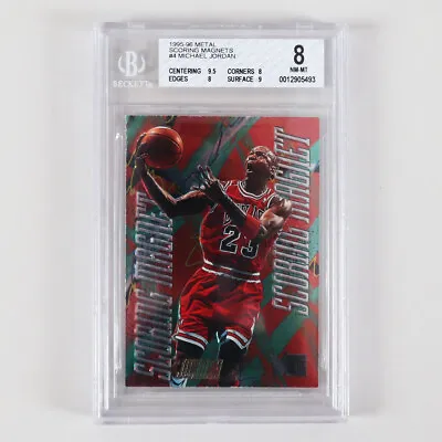 1995-96 Fleer Metal Scoring Magnets Michael Jordan Graded Card #4 - BGS NM-MT+ 8 • $390