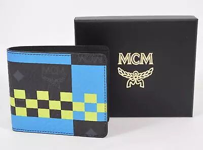 New MCM Men's AREN Checkerboard Colorblock Visetos Bifold Wallet • $158.76