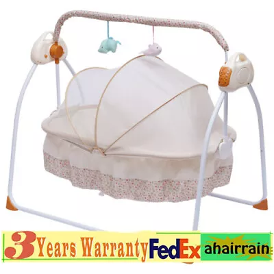 Electric Bluetooth Baby Crib Cradle Infant Rocker Auto-Swing Sleep Bed Baby USB • £79