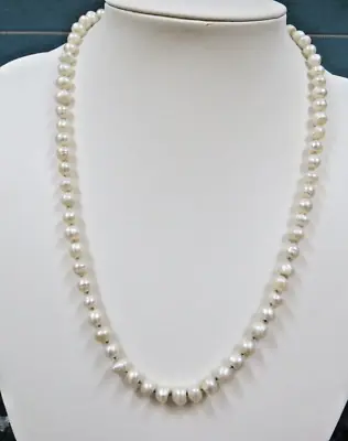 Sterling Silver Freshwater Cultured Baroque Pearl Necklace By LOTUS • £30