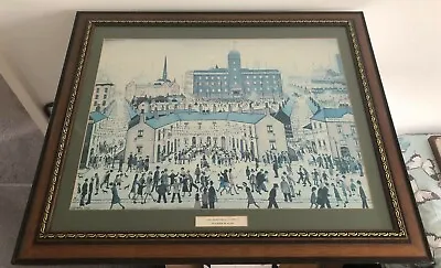 £64 • Buy A Very Imposing Large Wooden Framed LS LOWRY Vintage Print / VE DAY CELEBRATIONS
