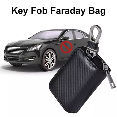 PU Leather Car Key Signal Blocker Case Anti-Hacking Anti-Theft FOB RFID Pouch • $10.99