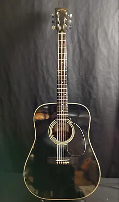 Vintage Acoustic Guitar Sigma/Martin DM4 1980's Gloss Black • $420