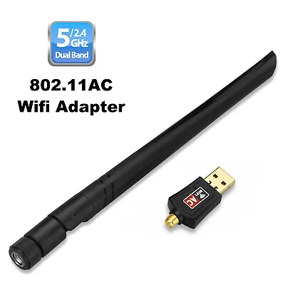$12.49 • Buy USB WiFi Wireless Adapter 802.11ac AC600 Dongle WPS 5GHz Dual Band 5dBi Antenna