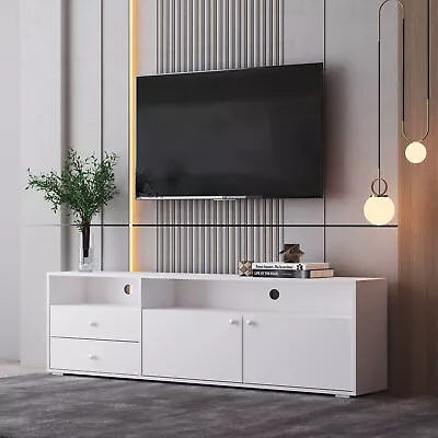 TV Cabinet White Entertainment Center Console Brand Hardware Impregnated Paper • $162.98