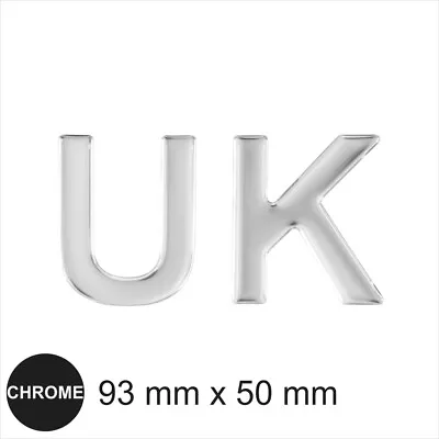 UK Letters Badge Emblem Sticker Silver Chrome Effect Dome Car 3D Gel Resin Decal • £3.91