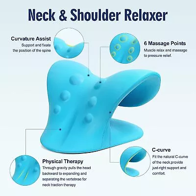 Neck Traction Pillow Original Cloud Shape Neck Stretcher Cervical Pain Relief • £5.99