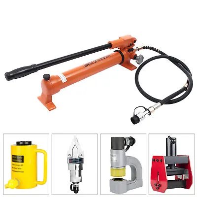 Manual Hydraulic Hand Pump Set 10000psi Oil Storage  10&4 Ton 2 Speed New  • $90.25