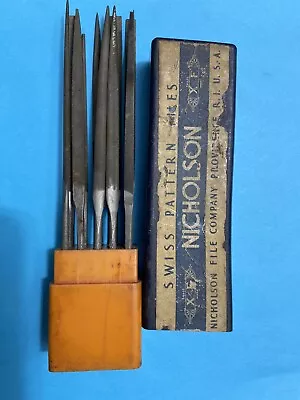Vintage Nicholson Round Handle 12 Piece Needle XF File Set • $24