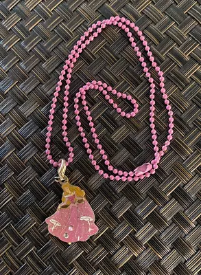 Vintage Disney Princess Pink Charm & Necklace Set Beautiful L@@k • $8.99