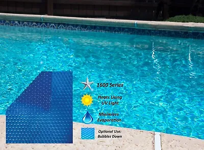 1600 Series Swimming Pool Blue Solar Heating Blanket Cover - (Choose Pool Size) • $42.92