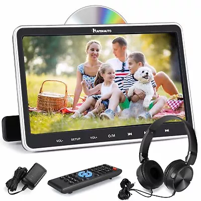 10.1 Full HD Car Headrest Pillow Monitor 1080P Video DVD Player HDMI/USB Headset • $116.36