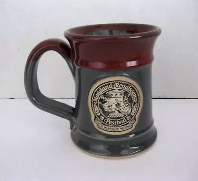 Grey Fox Pottery Maryland Renaissance Festival Stein Mug Cup Drip Glaze 2017 • $20.75